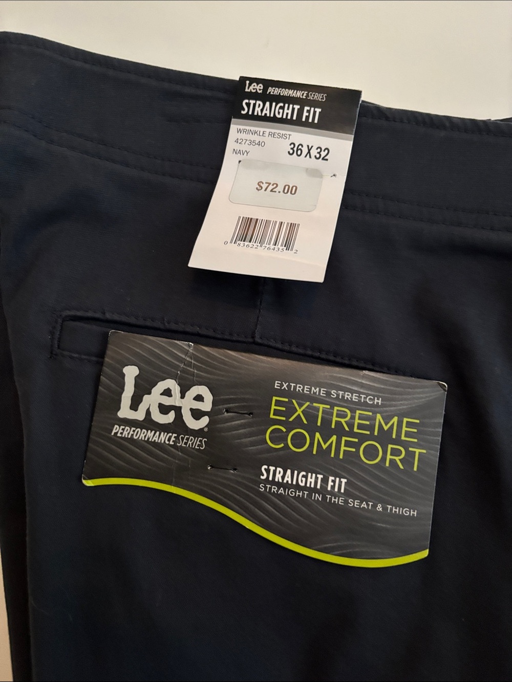 Lee Straight Fit Performance Pants in Navy